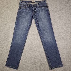 Oliver Logan Womens Chester Slim Straight Leg Whiskered Denim Jeans Waist 32